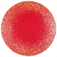 6 Sets de table Joyeux Noël Scintillant Ø 34cm rouge