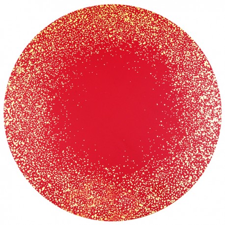 6 Sets de table Joyeux Noël Scintillant Ø 34cm rouge