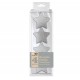 4 candele a stella metallizzate argento