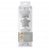 4 candele a stella metallizzate argento