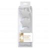 4 candele a stella metallizzate bianco