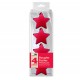 4 candele a stella metallizzate rosso