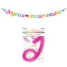mehrfarbig Metallic-Buchstabengirlande 6 m „Joyeux Anniversaire"