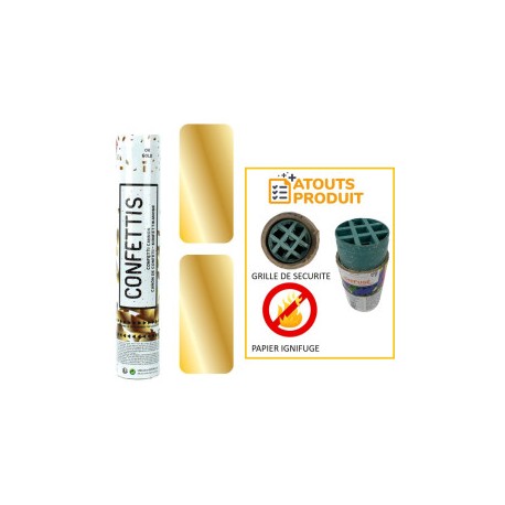 Cannone sparacoriandoli 30cm carta ORO