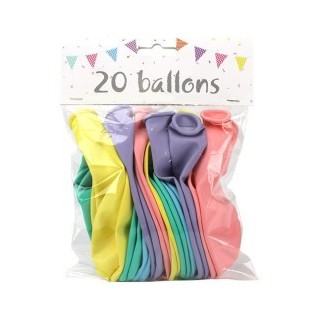 20 Pastell-Latexballons 25 cm