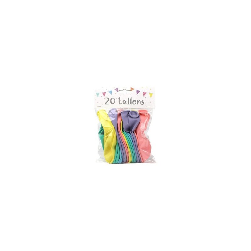 20 Ballons latex Pastel 25 cm 