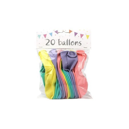 20 Pastell-Latexballons 25 cm