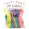 20 Pastell-Latexballons 25 cm