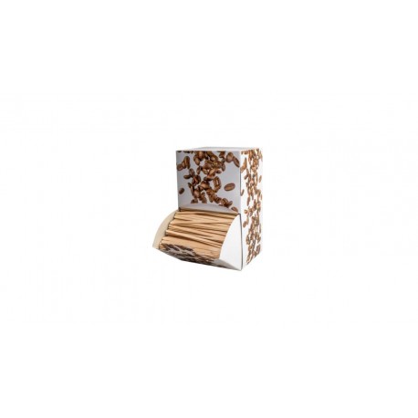 2000 Agitateurs en bois 11cm avec distributeur en carton 