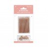 10 candele metalliche con supporto, oro rosa