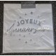 24 tovaglioli, Joyeux Anniversaire, 3 veli, 33 x33 cm , argento