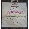24 tovaglioli, Joyeux Anniversaire,( buon compleanno) 3 veli, 33 x33 cm , multicolore