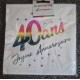 24 Serviettes, 40 Ans, 3 plis, 33 x33 cm multicolore