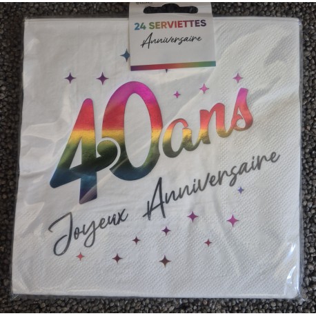 24 tovaglioli, 40 Ans, 3 veli, 33 x33 cm , multicolore