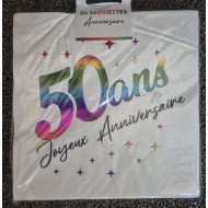 24 tovaglioli, 50 Ans, 3 veli, 33 x33 cm , multicolore