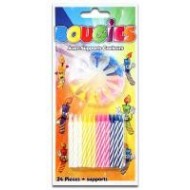 Bougies avec support couleurs assorties