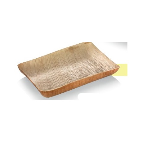 25 Barquettes rectangles Tray palmier, 17 x 14 prof. 2,5 cm