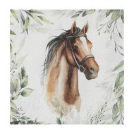 20 tovaglioli di carta a forma di cavallo 33x33cm, 3 veli