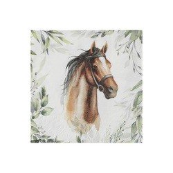 20 tovaglioli di carta a forma di cavallo 33x33cm, 3 veli