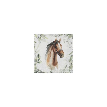 20 tovaglioli di carta a forma di cavallo 33x33cm, 3 veli