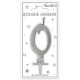 Candela numero 0 metallizzata argento
