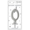 Candela numero 0 metallizzata argento