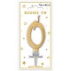 goldmetallische Kerze mit der Zahl 0