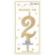 Candela numero 2 metallizzata oro