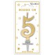 Candela numero 5 metallizzata oro