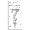 Candela numero 7 metallizzata argento