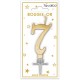 Goldmetallische Kerze mit der Zahl 7