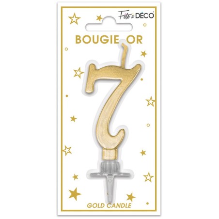 Candela numero 7 metallizzata oro