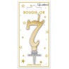 Candela numero 7 metallizzata oro