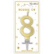 Candela numero 8 metallizzata oro