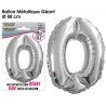 Ballon géant métallique Argent, 88cm Chiffre 0