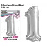 Ballon géant métallique Argent Chiffre 1