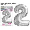 Ballon géant métallique Argent Chiffre 2