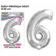 Palloncino gigante numero 6 argento metallizzato