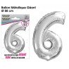 Palloncino gigante numero 6 argento metallizzato