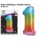 Palloncino metallizzato multicolore 36cm numero 1