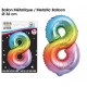 Ballon Métallique Multicolore 36cm chiffre 8