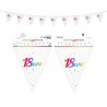 Guirlande fanion 18ans, multicolore, 6m.
