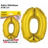 Ballon Géant Métallique Or, 88cm chiffre 0