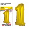 Ballon Géant Métallique Or, 88cm chiffre 1