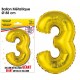 Riesiger Metallic-Goldballon, 88 cm, Nummer 3