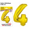 Ballon Géant Métallique Or, 88cm chiffre 4