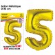 Riesiger Metallic-Goldballon, 88 cm, Nummer 5