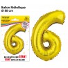 Palloncino gigante color oro metallizzato, 88 cm, numero 6
