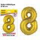 Palloncino gigante color oro metallizzato, 88 cm, numero 8