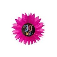 Papierfächer "30 ans" Schick, ø 50 cm